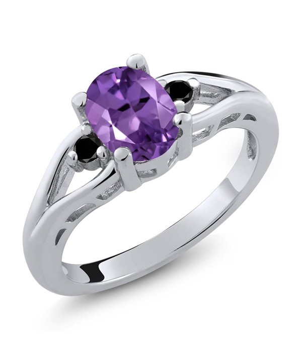 Purple Amethyst Diamond Sterling Stone