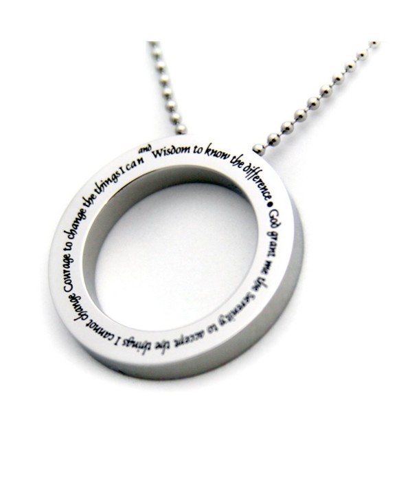 Serenity Prayer Disc Pendant Necklace