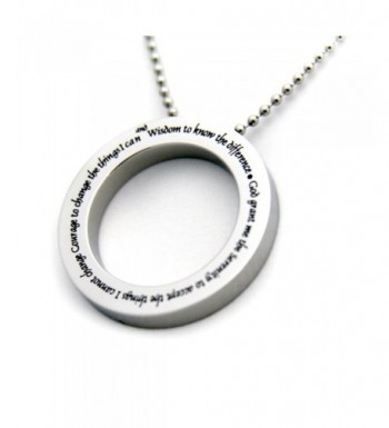 Serenity Prayer Disc Pendant Necklace