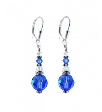 Sapphire Earrings Swarovski Elements Lever back