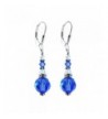 Sapphire Earrings Swarovski Elements Lever back