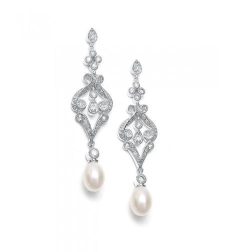 Mariell Vintage Zirconia Earrings Freshwater