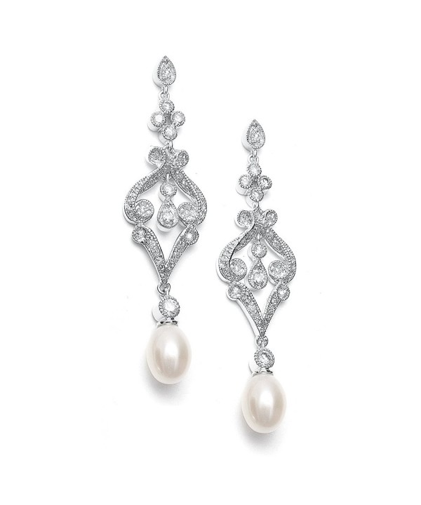 Mariell Vintage Zirconia Earrings Freshwater