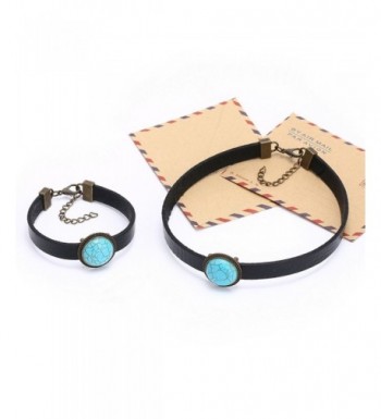 Yunhan Turquoise Necklace Bracelet Adjustable