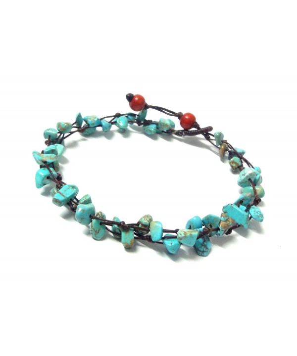 Blue Turquoise Color Bead Anklet
