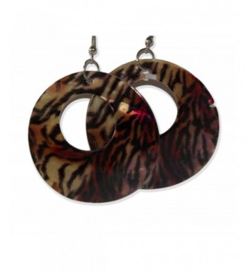 Circular Seashell Animal Pattern Earrings