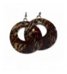 Circular Seashell Animal Pattern Earrings