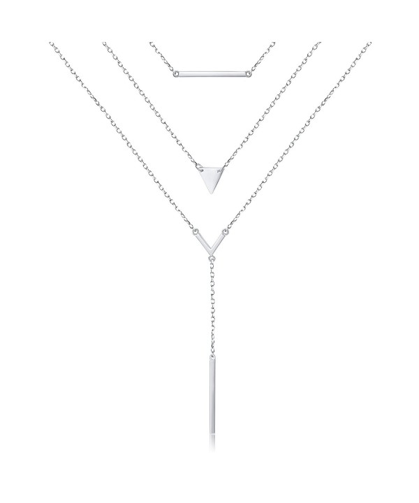 Sterling Silver Multilayer Pendant Necklace