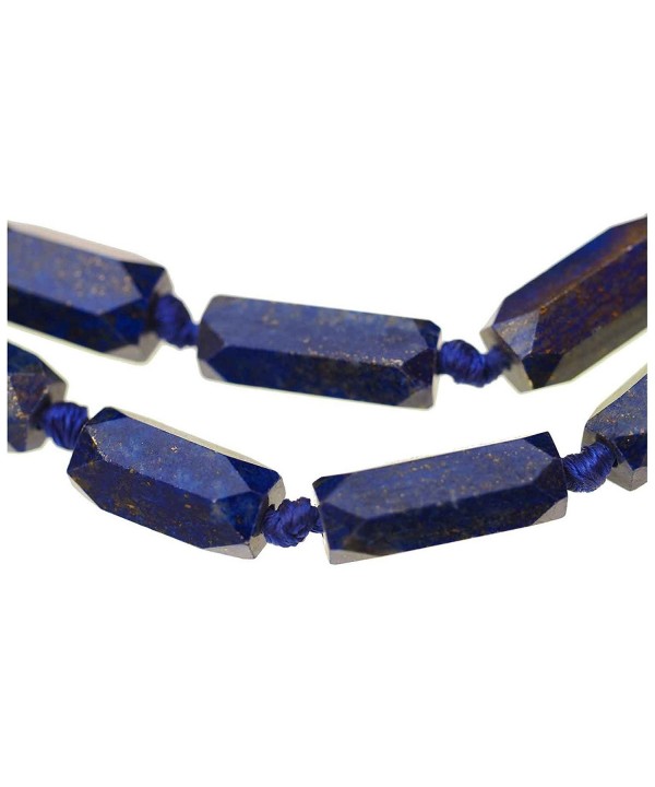 Lazuli 6 Sided Graduated Knotted Necklace