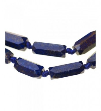 Lazuli 6 Sided Graduated Knotted Necklace
