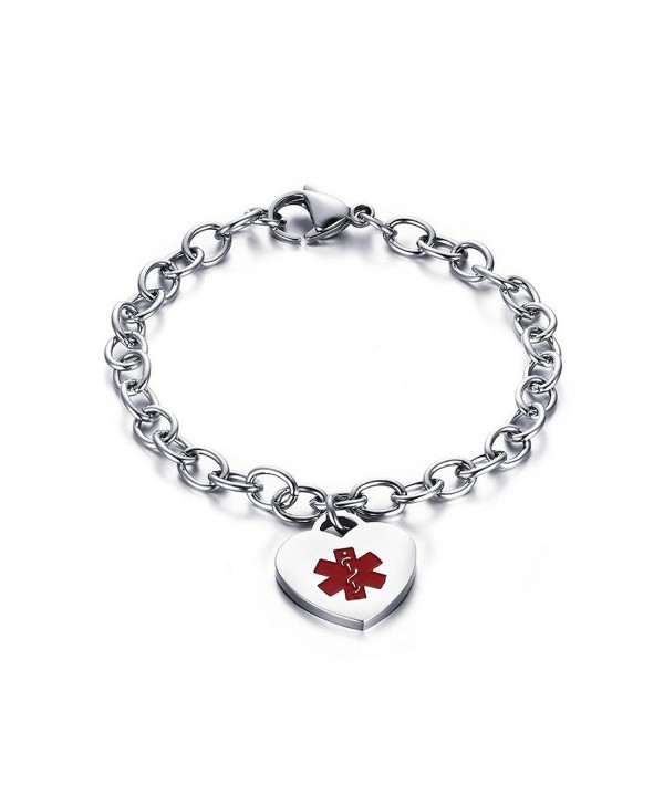 Stianless Medical Bracelets Bracelets Free Engraving