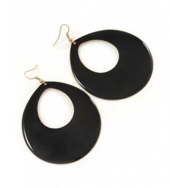 Large Black Enamel Oval Earrings
