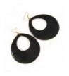 Large Black Enamel Oval Earrings