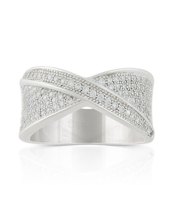JanKuo Jewelry Rhodium Plated Zirconia