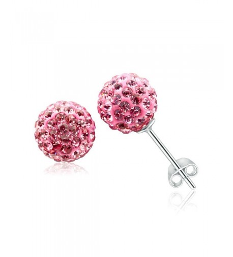 Crystal Ball Earrings Sterling Studs