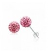 Crystal Ball Earrings Sterling Studs