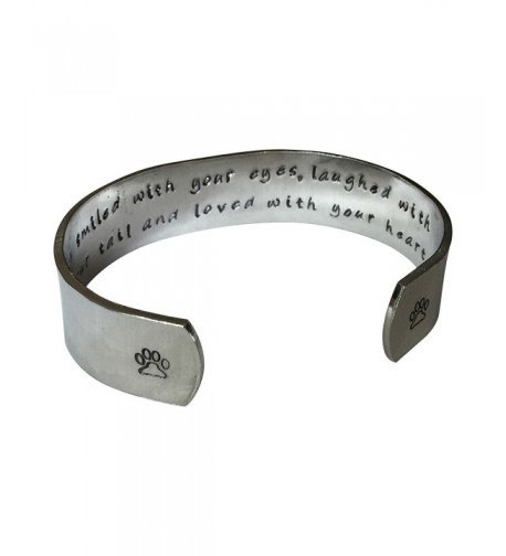 Laughed Hand Stamped Aluminum Bracelet