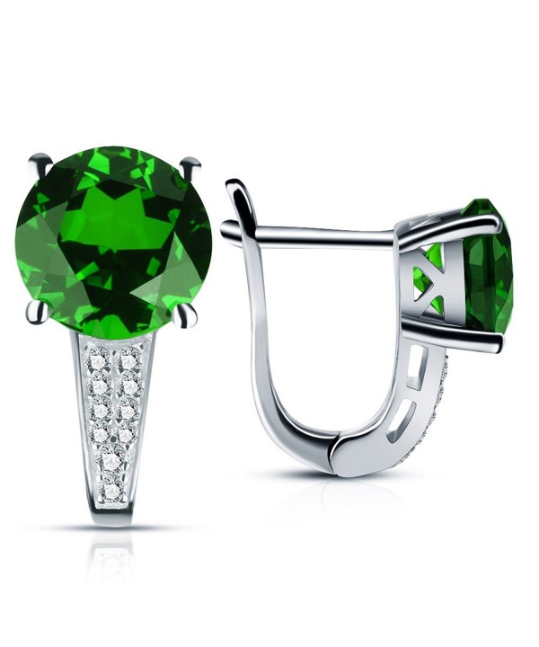 ANGG Emerald Earrings Sterling Jewelry