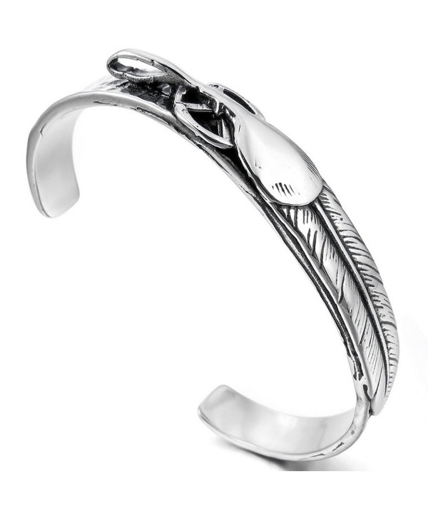 INBLUE Womens Stainless Bracelet Feather