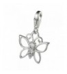 Rhodium Sterling Butterfly Crystal European