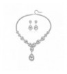 Paxuan Teardrop Champagne Necklace Earrings