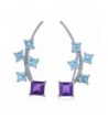 Sterling Amethyst Gemstone Crawler Earrings