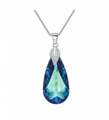 EleQueen Sterling Teardrop Necklace Swarovski