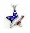 Patriotic American Necklace Pendant Rhinestones