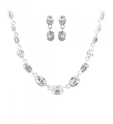 ACCESSORIESFOREVER Wedding Jewelry Rhinestone Necklace