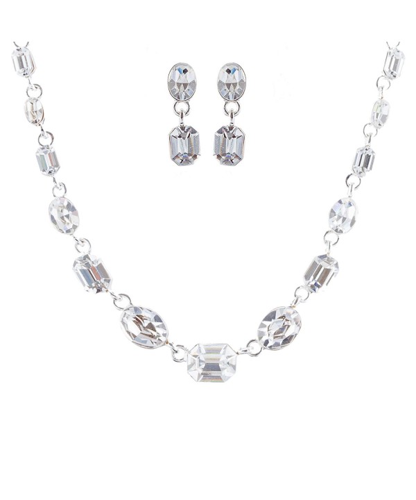 ACCESSORIESFOREVER Wedding Jewelry Rhinestone Necklace