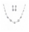 ACCESSORIESFOREVER Wedding Jewelry Rhinestone Necklace