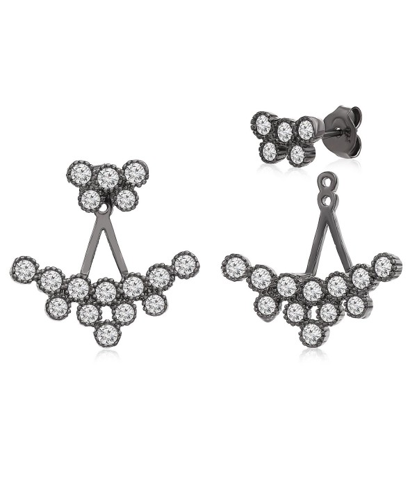 Sterling Zirconia Cluster Earring Rhodium