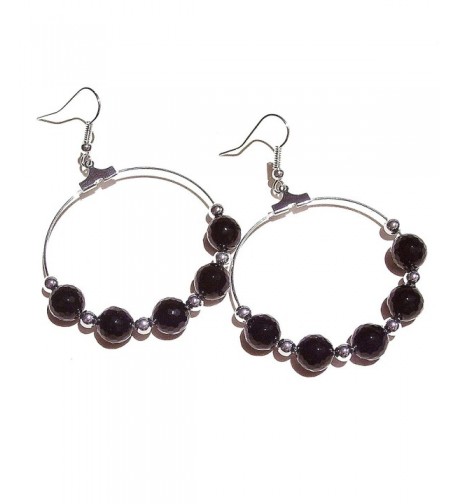 Faceted Black Onyx Gemstone Earrings