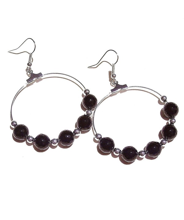 Faceted Black Onyx Gemstone Earrings