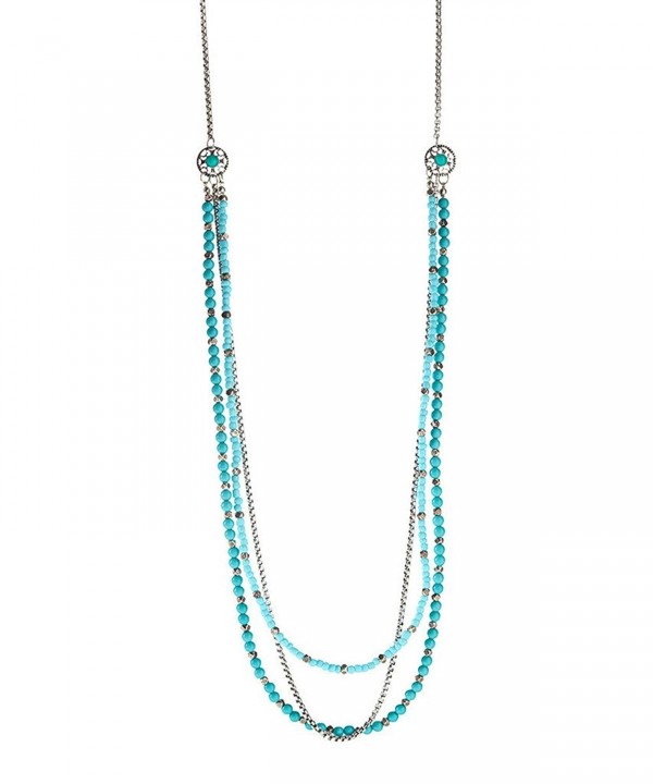Lux Accessories Synthetic Silvertone Triple Strand Lux Accessories Synthetic Silvertone Triple Strand