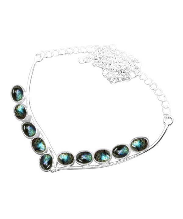 Labradorite 925 Silver Plated Necklace