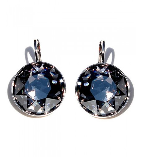 Diamond Rhodium Earrings Swarovski Crystals