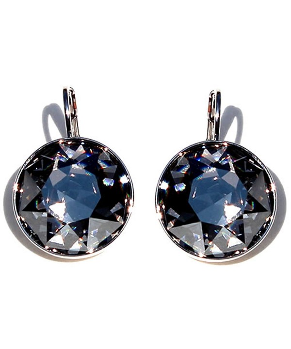 Diamond Rhodium Earrings Swarovski Crystals