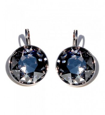 Diamond Rhodium Earrings Swarovski Crystals