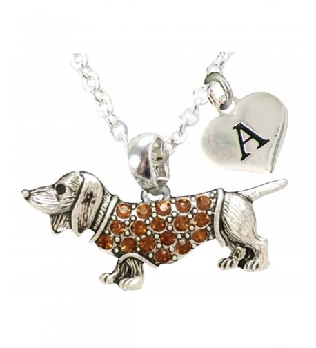 Dachshund Necklace Jewelry Initial letters