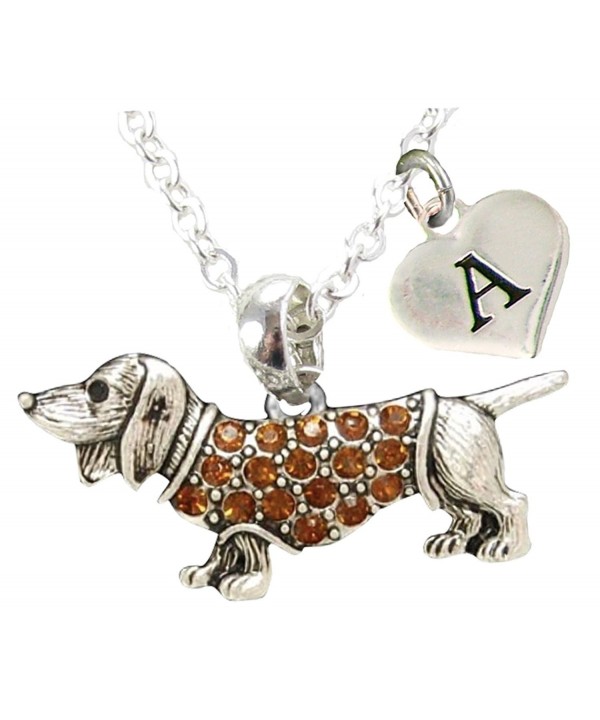 Dachshund Necklace Jewelry Initial letters