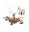 Dachshund Necklace Jewelry Initial letters