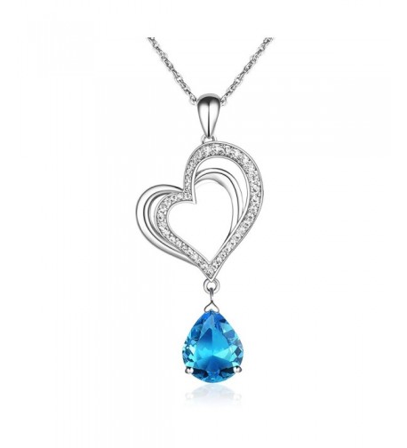 Pendant Necklace Aquamarine Crystal Birthstone