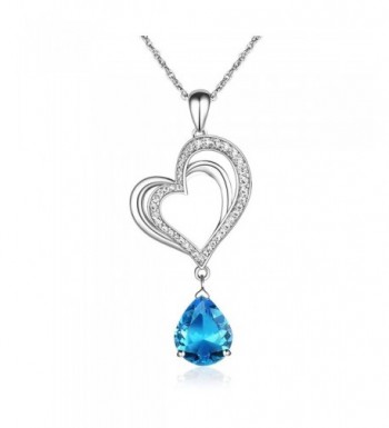 Pendant Necklace Aquamarine Crystal Birthstone