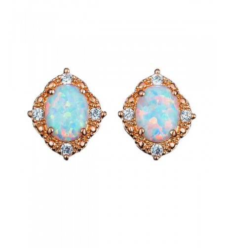 Created white Opal Earrings Women