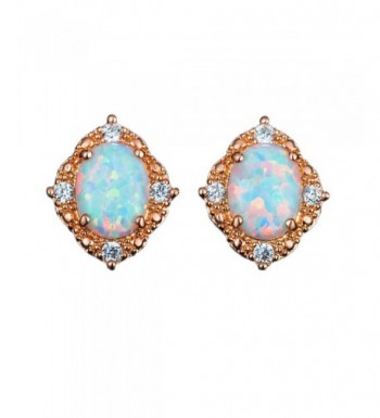 Created white Opal Earrings Women