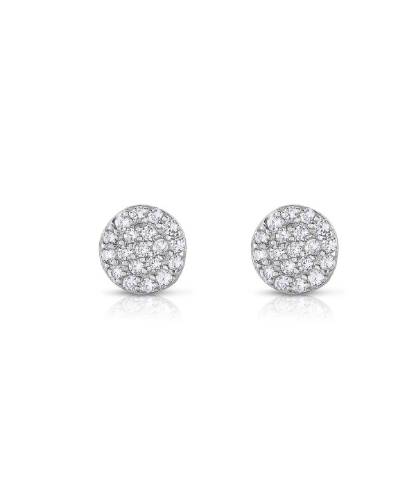 Sterling Clustered Zirconia Earrings Natural