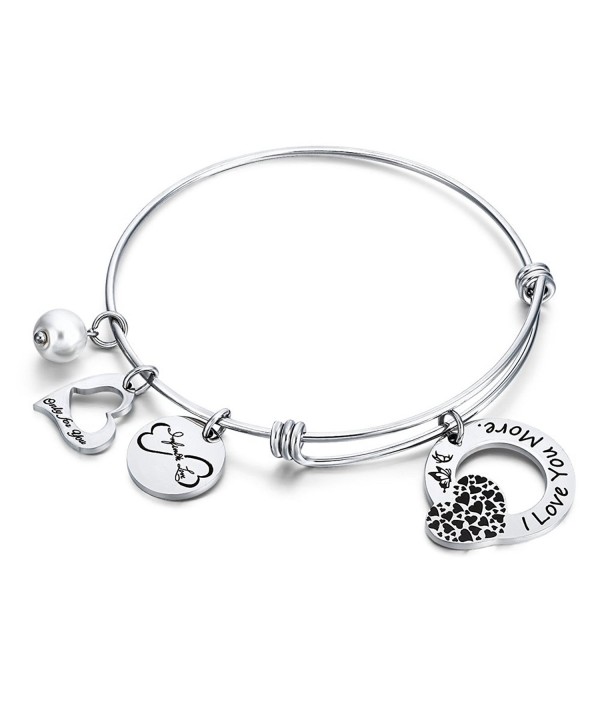 Heart Charm Bangle Bracelet Jewelry