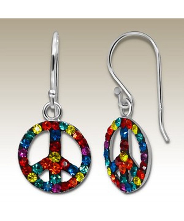 Crystal Silver Earrings Multicolour Crystals