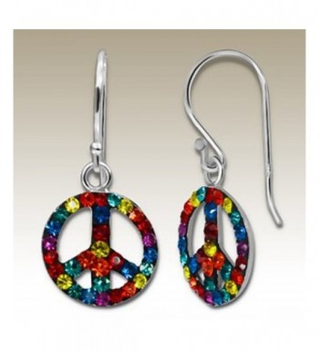 Crystal Silver Earrings Multicolour Crystals